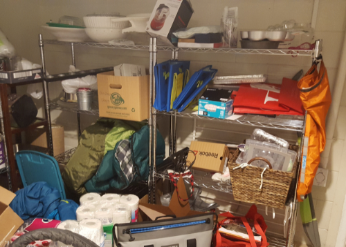 Cluttered storage room