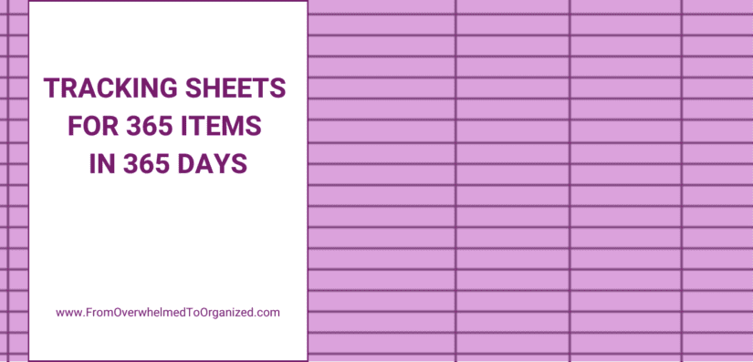 Tracking Sheets for 365 Items in 365 Days!