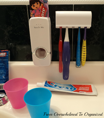 Mess free toothbrush holder. 