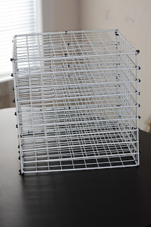 Wire cubes turned into a paper organizer. 
