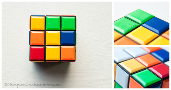 Decluttered items - rubiks cube.