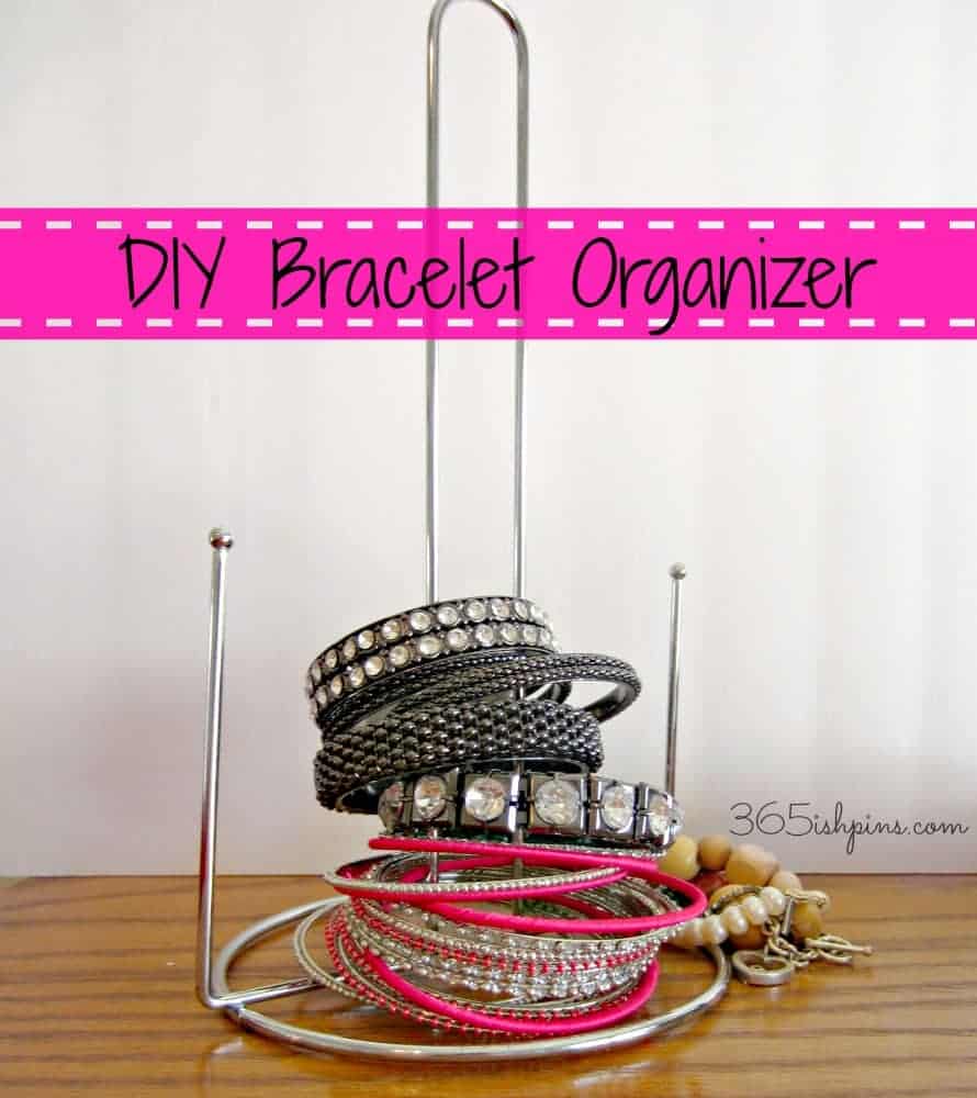 DIY Bracelet Organizer. Paper towel holder repurposed as a bracelet 