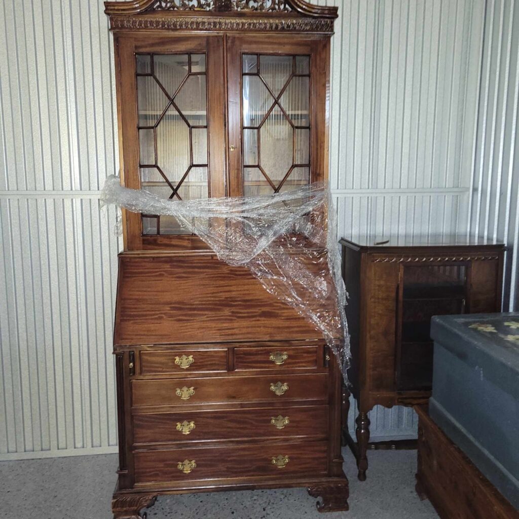 Antique chippendale style wood cabinet. 